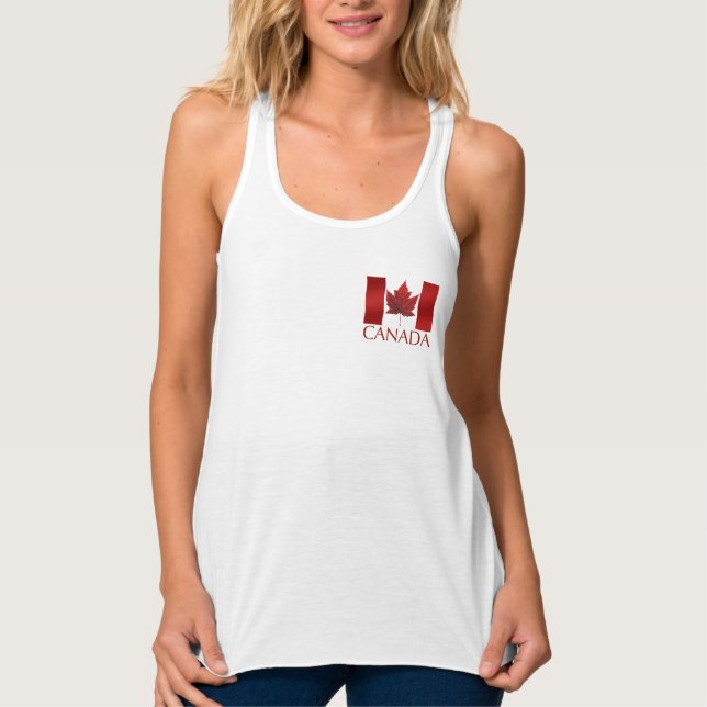 Kanada Souvenir Tanktop Kanada Maple Löv Toppar Linne Med Racerback (Framsida)