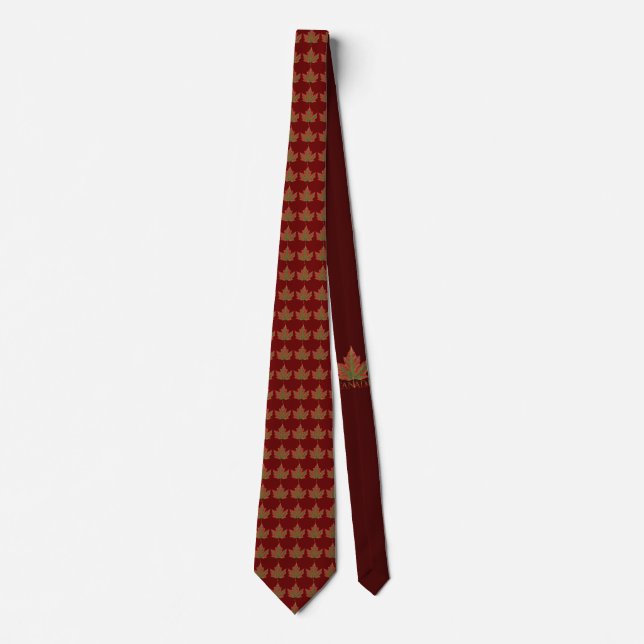 Kanada Souvenir Tie Autumn Maple Löv Canada Tie Slips (Framsida)