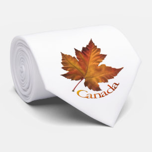 Kanada Souvenir Tie Roligt Guld Kanada Maple Löv T Slips