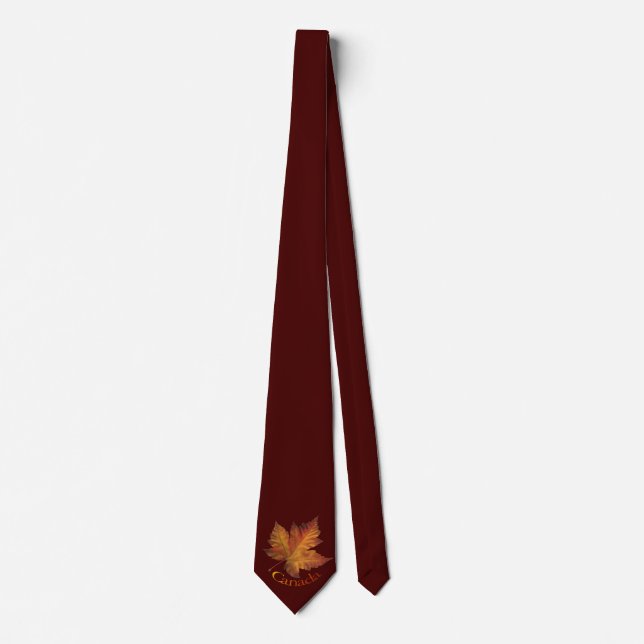 Kanada Souvenir Tie Roligt Guld Kanada Maple Löv T Slips (Framsida)