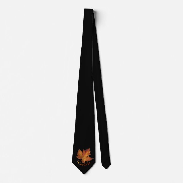 Kanada Souvenir Tie Roligt Guld Kanada Maple Löv T Slips (Framsida)