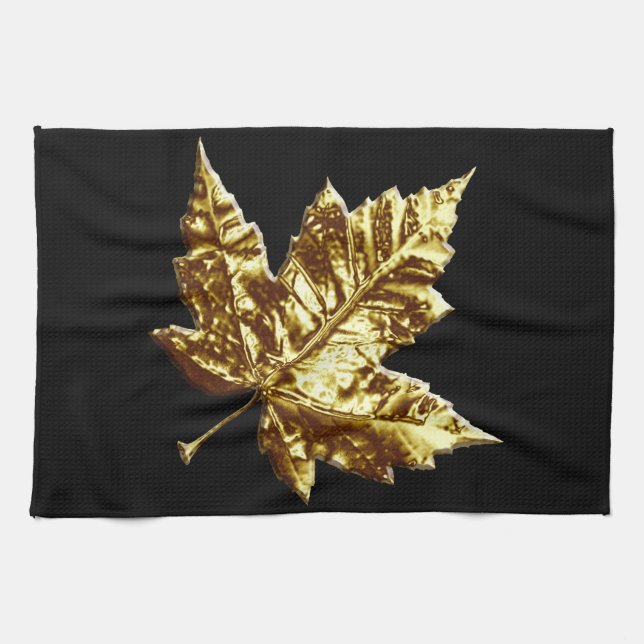 Kanada Souvenir Towel Guld Canada Tea Towel Kökshandduk (Horisontell)