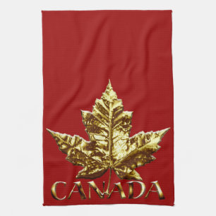 Kanada Souvenir Towel Guld Canada Tea Towel Kökshandduk