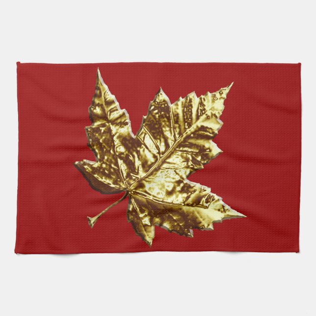 Kanada Souvenir Towel Guld Canada Tea Towel Kökshandduk (Horisontell)