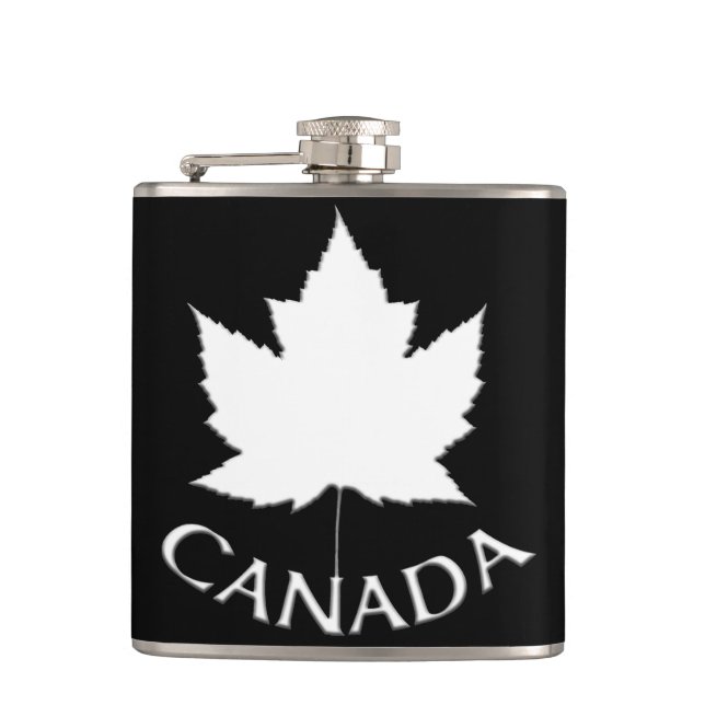 Kanada Souvenirflaska Kanada Flagga Drickflaska Pr Fickplunta (Framsidan)