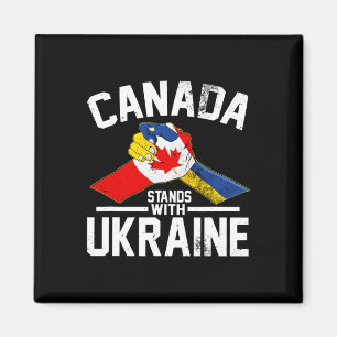 Kanada Står Med Ukraina Ukrainsk Kanadensisk Flagg Magnet