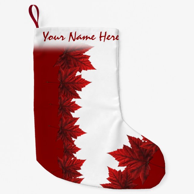 Kanada Stocking Canada Maple Löv jul Sock Liten Julstrumpa (Framsidan)