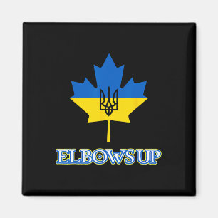 Kanada Stöder Ukraina Med Maple Leaf Tride Magnet
