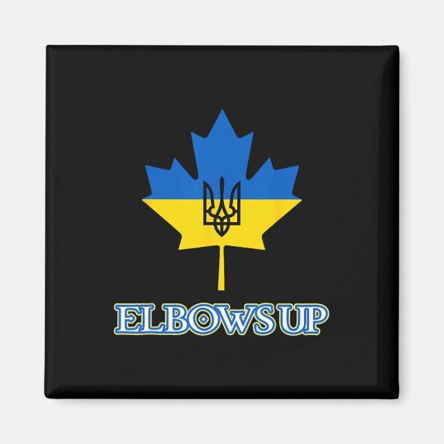 Kanada Stöder Ukraina Med Maple Leaf Tride Magnet (Framsidan)
