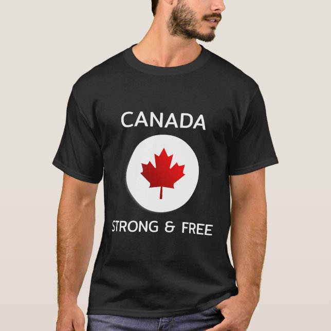 Kanada Strong and Free T-Shirt (Framsida)