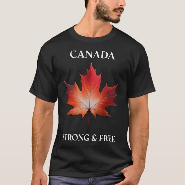 Kanada Strong Free Sticker T Shirt (Framsida)