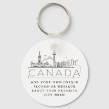 Kanada Stylized Skyline Anpassningsbar Slogan Keyc
