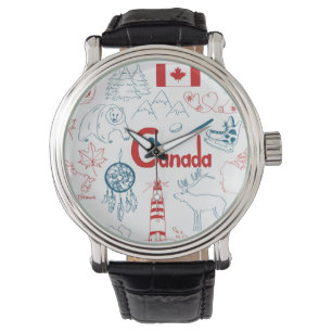 Kanada symbolmönster armbandsur