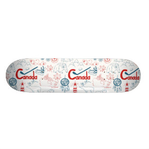 Kanada symbolmönster old school skateboard bräda 18 cm