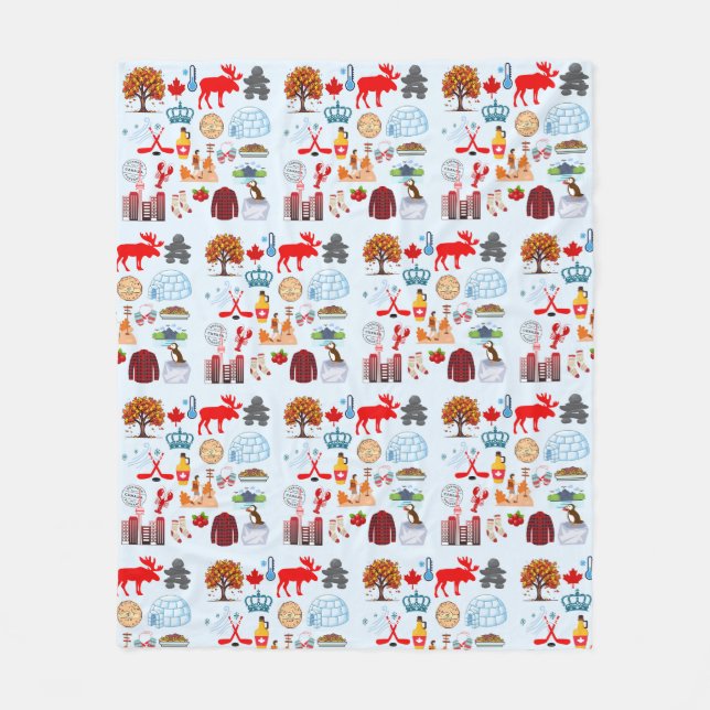 Kanada Symbols Fleecefilt (Framsidan)