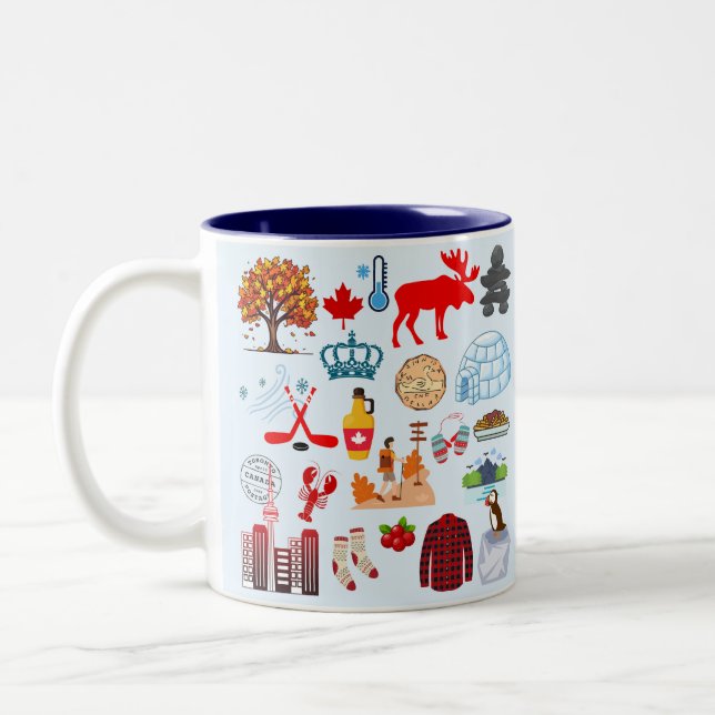 Kanada Symbols Två-Tonad Mugg (Vänster)