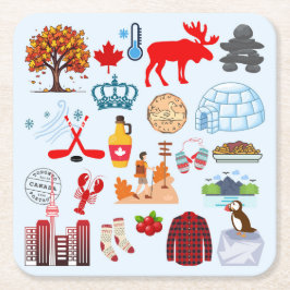 Kanada Symbols Underlägg Papper Kvadrat