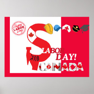 Kanada-tema för arbetsdag poster