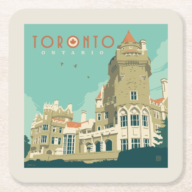 Kanada | Toronto, Casa Loma Underlägg Papper Kvadrat (Framsidan)