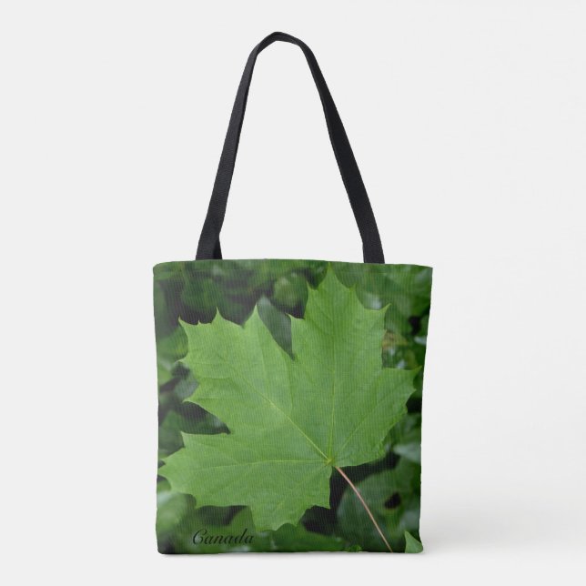 Kanada Tote bags Grönt Canada Maple Löv Bags Tygkasse (Baksida)