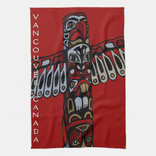Kanada Towel Native Totem Pole Vancouver Tea Towel Kökshandduk