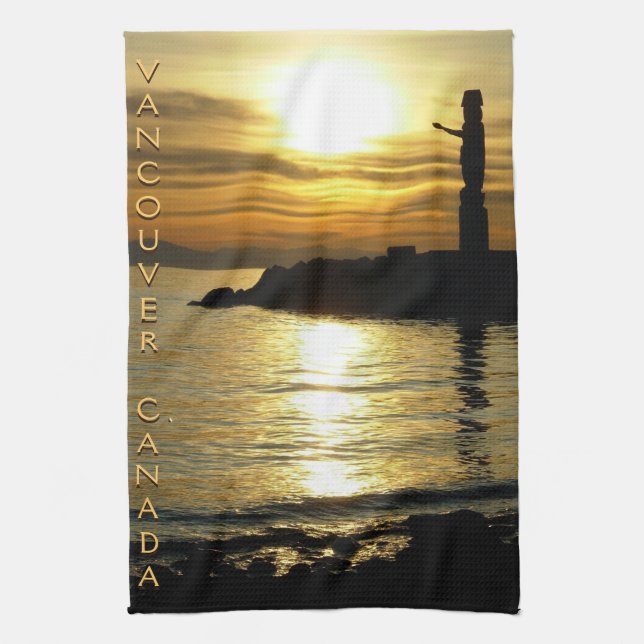 Kanada Towel Native Totem Pole Vancouver Tea Towel Kökshandduk (Vertikal)