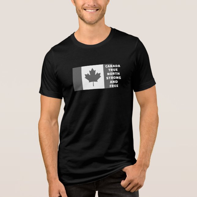 Kanada True North Strong and Free T-Shirt (Framsida)
