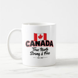 "Kanada True North Strong & Free Est. 1 867 tum Kaffemugg