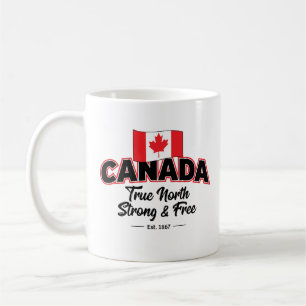 "Kanada True North Strong & Free Est. 1 867 tum Kaffemugg