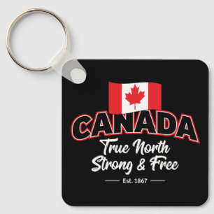 "Kanada True North Strong & Free Est. 1 867 tum Nyckelring