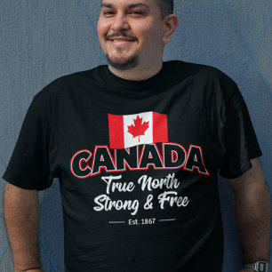 "Kanada True North Strong & Free Est. 1 867 tum T Shirt