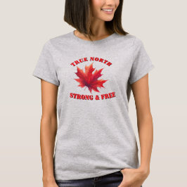 Kanada True North Strong & Free Maple Löv T Shirt