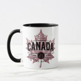 Kanada True North Strong och Free Maple Löv Mugg