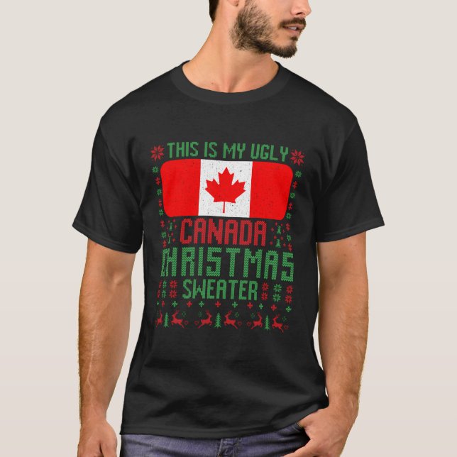 Kanada Ugly Canada Flagga For Canadian T Shirt (Framsida)