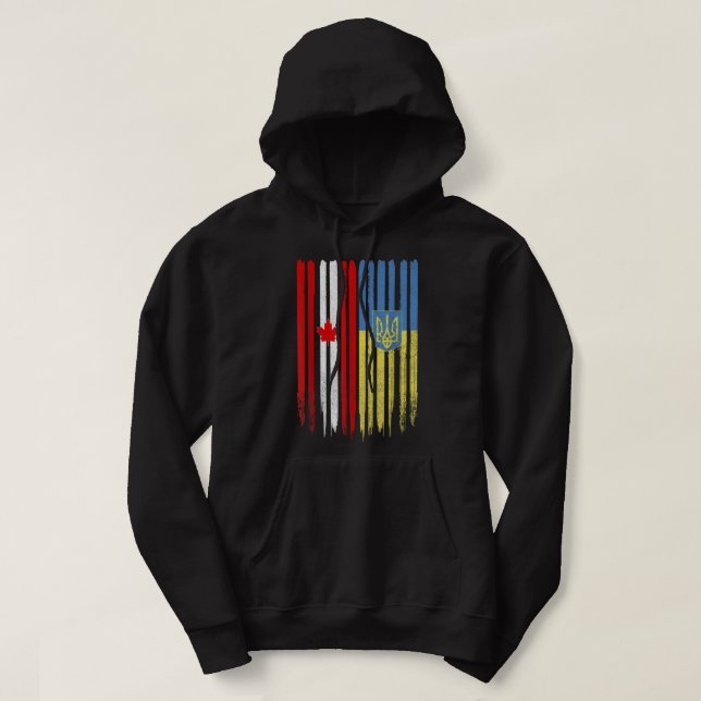 Kanada, Ukraina, Flagga Hoodie (Design framsida)