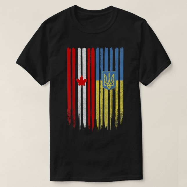 Kanada, Ukraina, Flagga T Shirt (Design framsida)