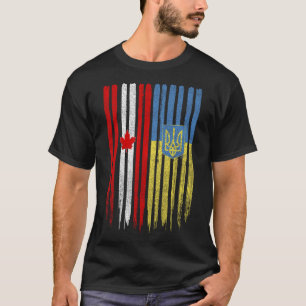 Kanada Ukraina Kanadensisk Ukrainsk Flagga T Shirt