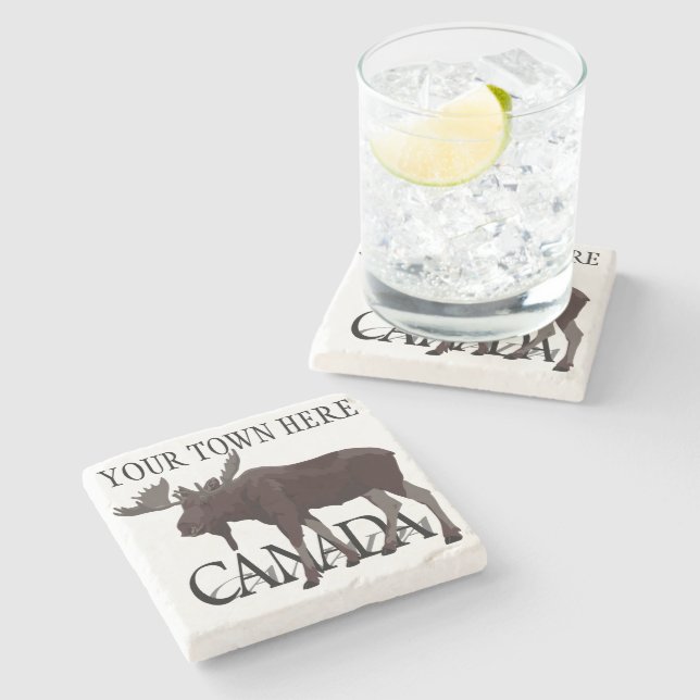 Kanada Underlägg Moose Art Canada Drink Coasters Sten (Sidan)