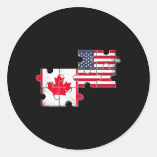 Kanada, USA flagga, Amerikanskt Runt Klistermärke