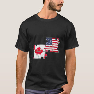 Kanada, USA flagga, Amerikanskt T Shirt