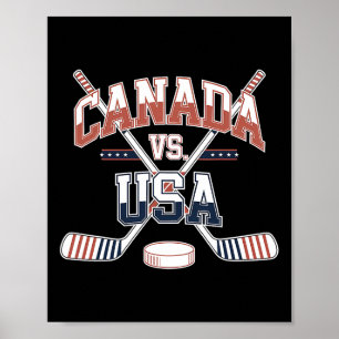 Kanada Usa Ishockey Match Kanadensisk Amerikansk I Poster