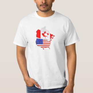 KANADA USA kartaflaggor Tee Shirt