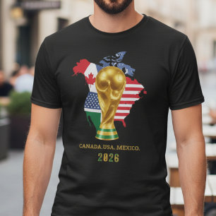 Kanada USA Mexiko Fotbollsfan T Shirt