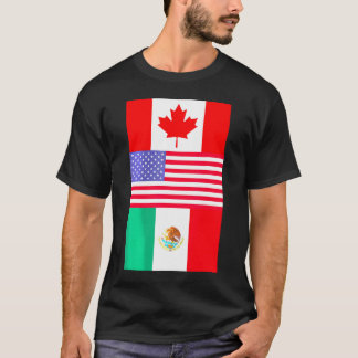 Kanada USA Mexiko Nordamerika Flaggor T Shirt