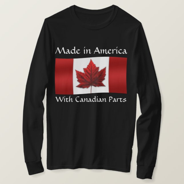 Kanada USA Shirts Canada US Flagga Souvenirs T Shirt (Design framsida)