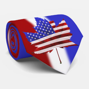 Kanada USA Ties Personalize US/Canada Neckties