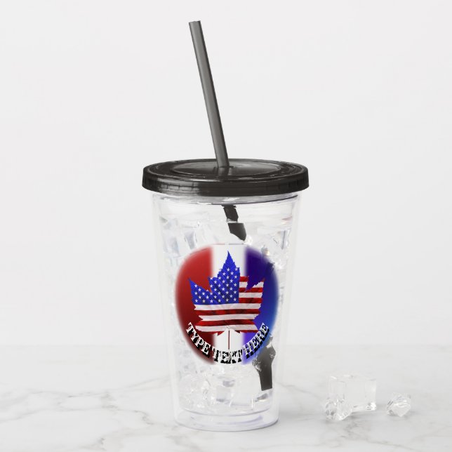 Kanada USA Tumbler US Anpassningsbar Kanada Souven Take Away Mugg (Framsida Ice)