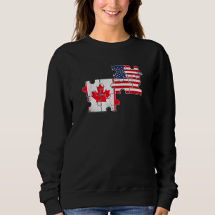 Kanada USA Usa Kärlek Roots Canadian American Flag T Shirt