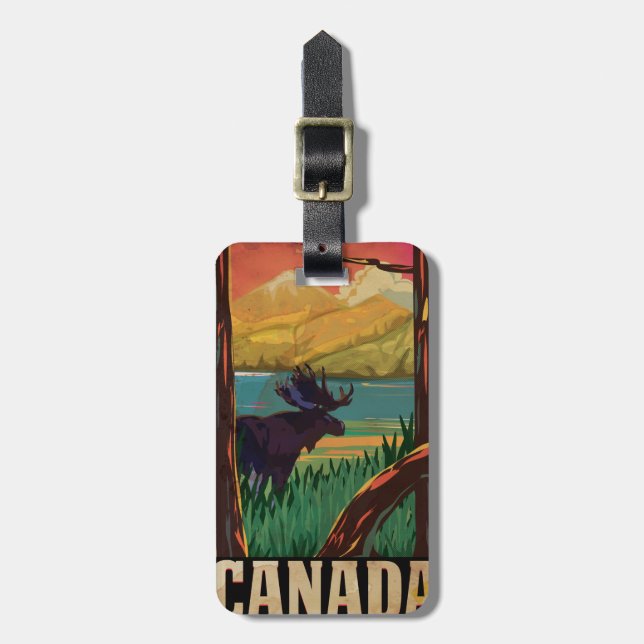 Kanada Vintage Resa Affisch Bagagebricka (Vertikal Framsida)