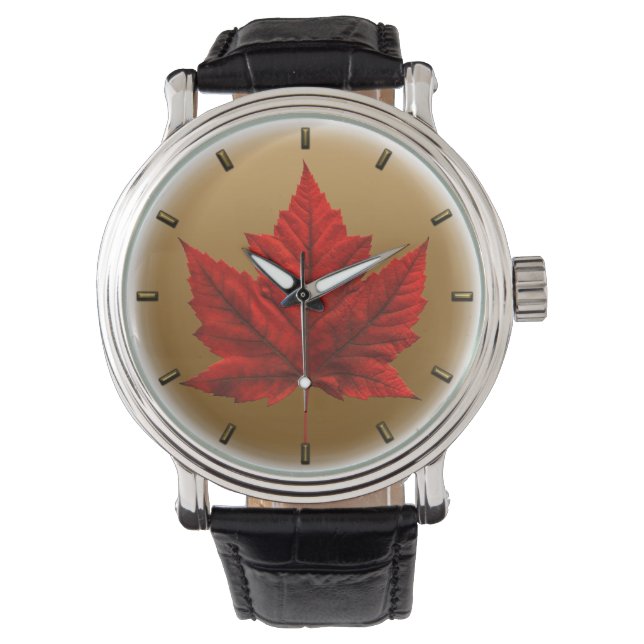 Kanada Watch Canada Maple Löv Souvenir Wristwatch Armbandsur (Framsida)